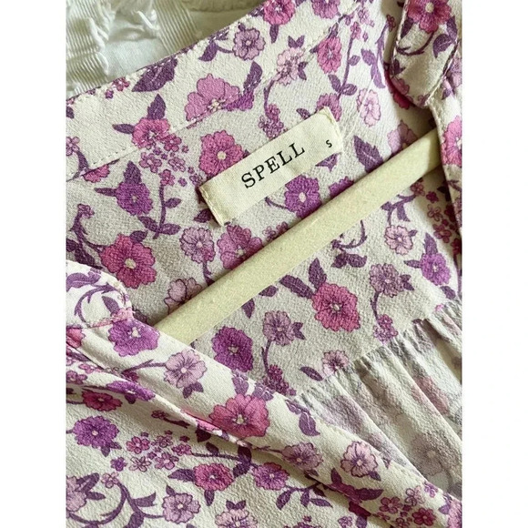 SPELL Dress Women’s Small Mossy Button Through Gown In Lilac Boho - Picture 7 of 11